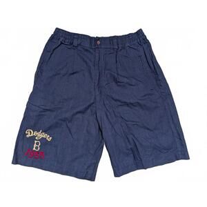 Mirage First String Dodgers 1955 Blue Embroidered Lounge Shorts Mens XL 35x10
